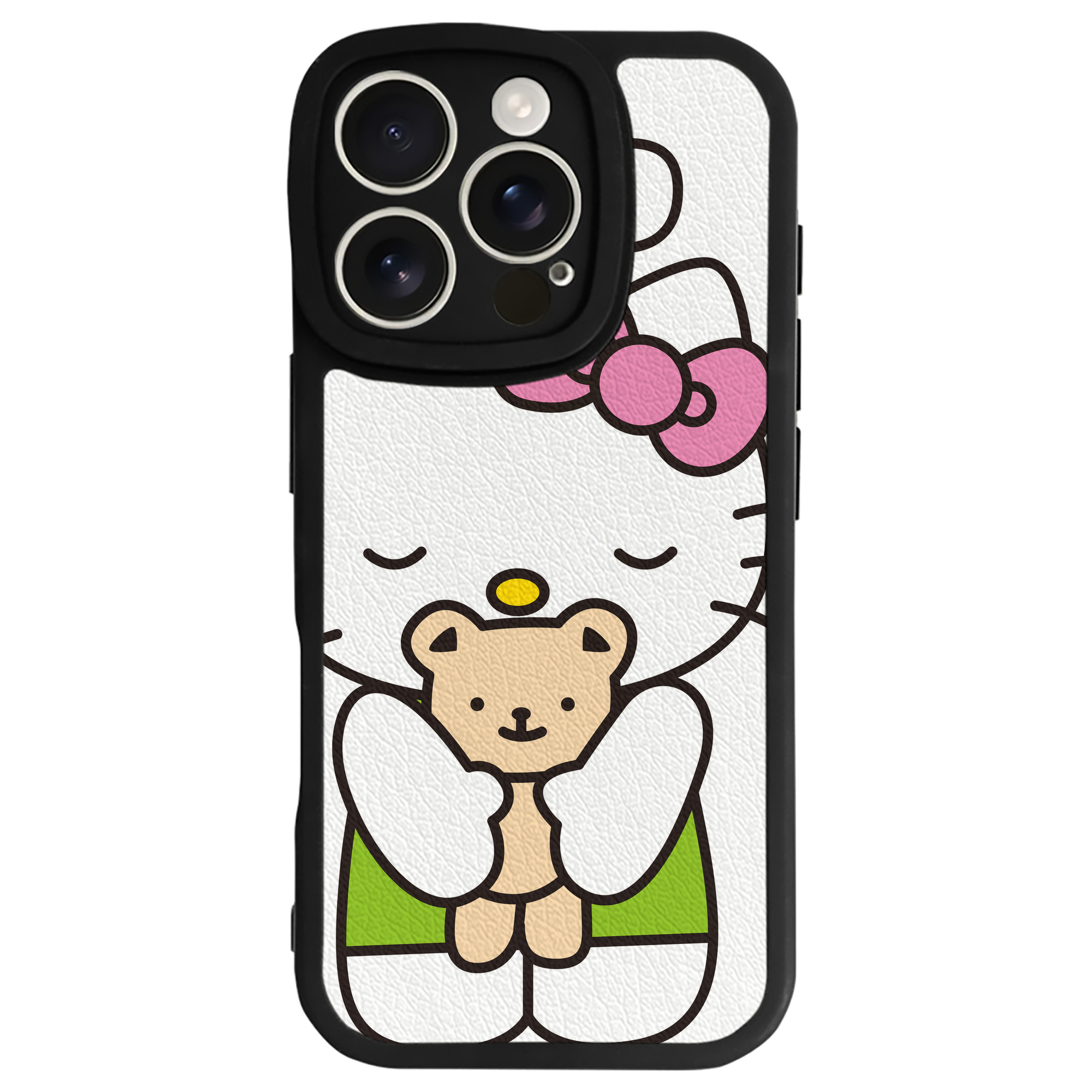 （画像用） Hello Kitty ハローキティ 【iPhone 16シリーズ対応】シリコンスマホケース（レザー調） 材質：シリコン
